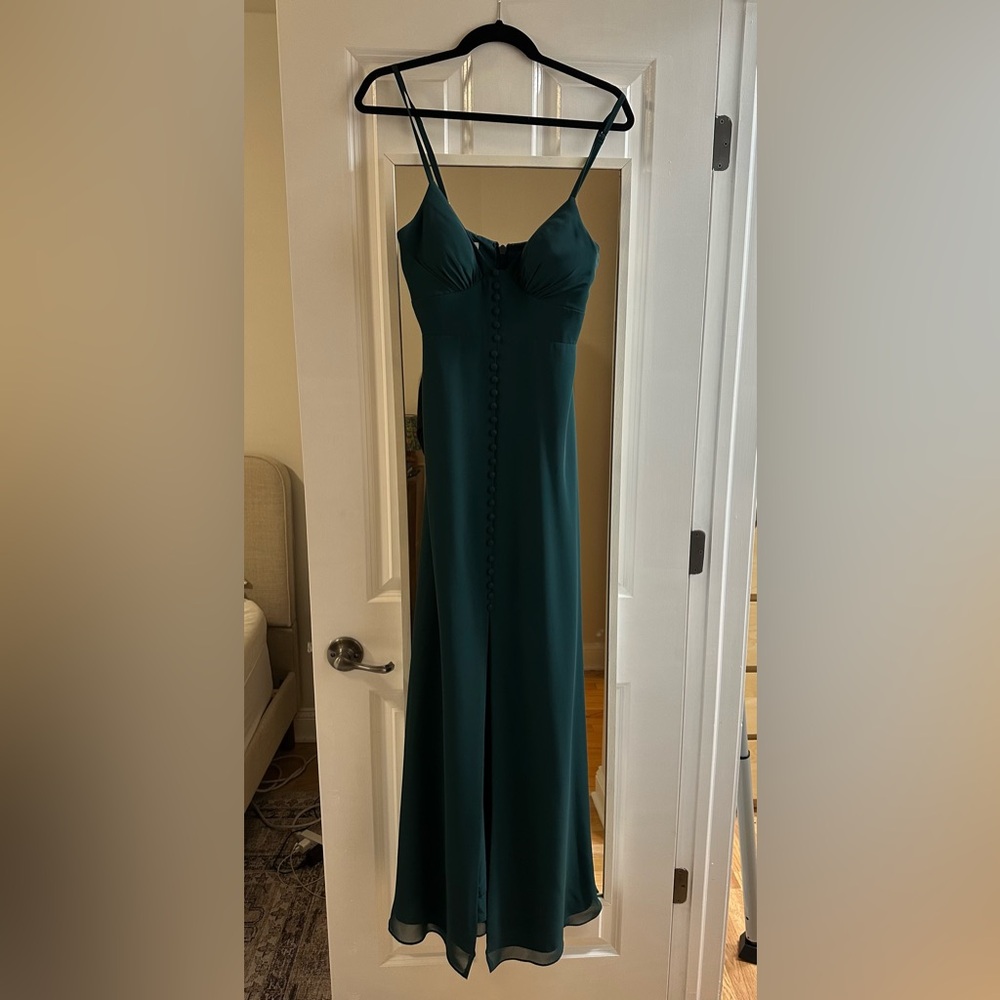 Azazie Deep Green Maxi Dress